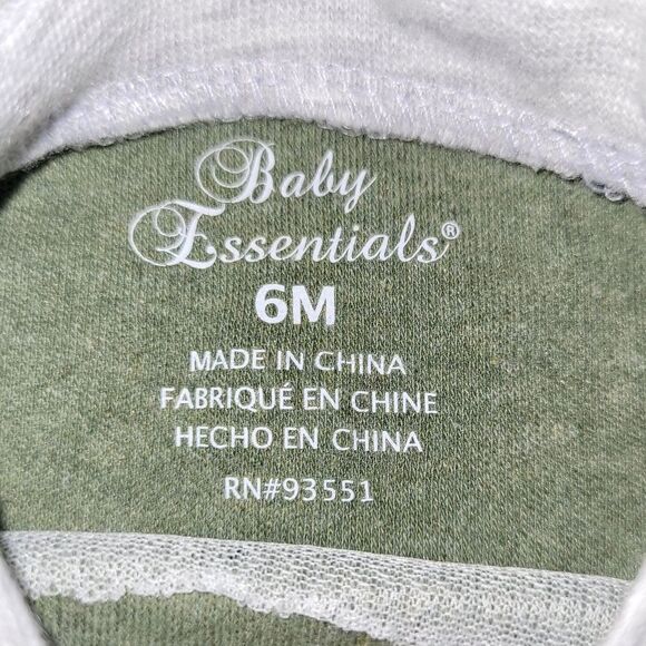 Baby Essentials Size 6 Months Green Football Camo Outfit - Picture 2 of 3
